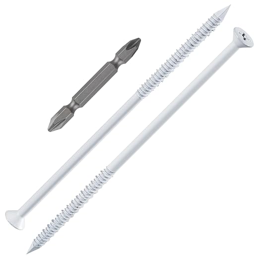 WenSilon 1/4" x6 White Concrete Screw Anchor White Flat Head by Wensilon