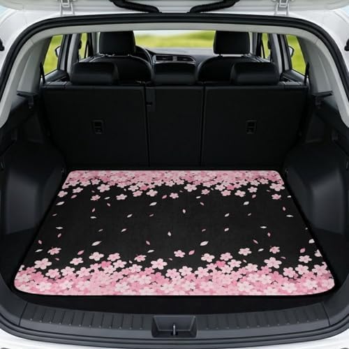 Black Cherry Blossom Heavy Duty Trunk Mat 29"x39" by Mintulipy