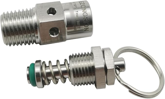 1/4" NPT Adjustable Pressure Relief Valve SS304 Stainless Steel PRV Safety Valve - Image 3