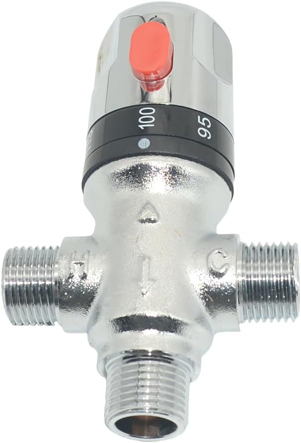 Thermostatic Mixing Valve, Solid Brass- Golden Thermostatic Shower Valve - Image 7