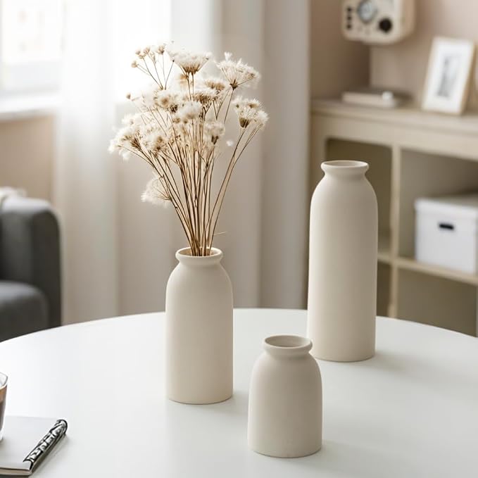 Ceramic Vase Set-3, Small Flower Vases - Image 7