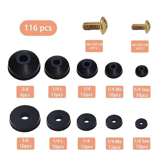 116 PCS Faucet Washers Assortment Kit, Flat & Beveled Rubber Faucet Washers | - Image 3
