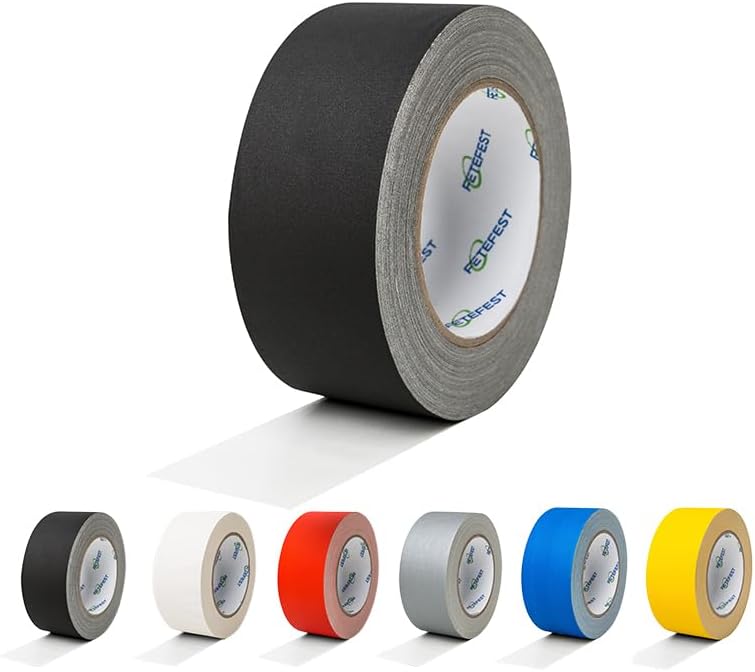 Gaffers Tape Black Heavy Duty, Non-Reflective, No Residue, Hand Tear, by FetefestforTapes
