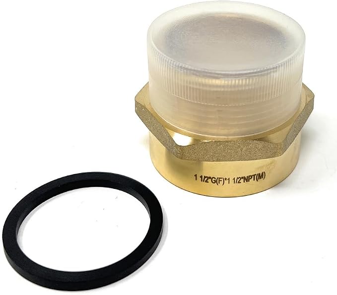 Cascada 1 1/2" G Thread Female to 1 1/2" NPT Thread Male Pipe Fitting Adapter by CascadaShowers