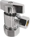 EZ-Fluid Heavy Duty 1/2" Nom. x 3/8" OD Comp Angle Stop Valve, 1/4 Turn Handle by EZ-FLUIDPlumbingProducts
