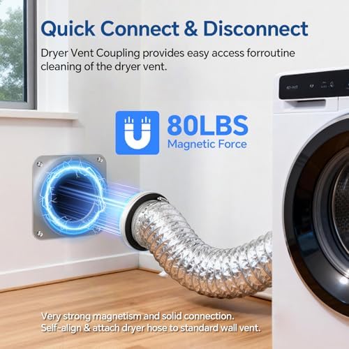 DV180 Magnetic Dryer Vent Connector, Airtight Seal, Quick Connect, 3.3ft 4" Duct - Image 4
