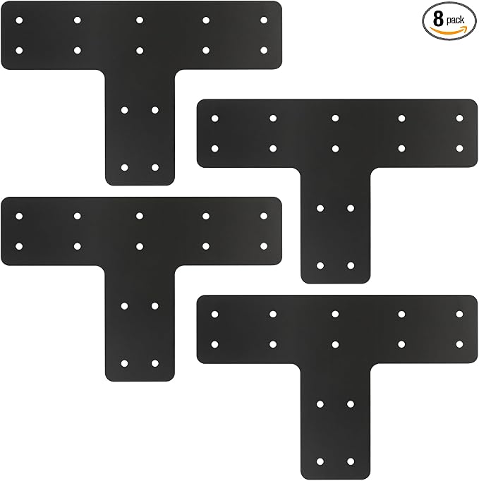 4 Pcs 12*8 Inch T Post Timber Brackets, Post to Beam Connector | by AOKLIT