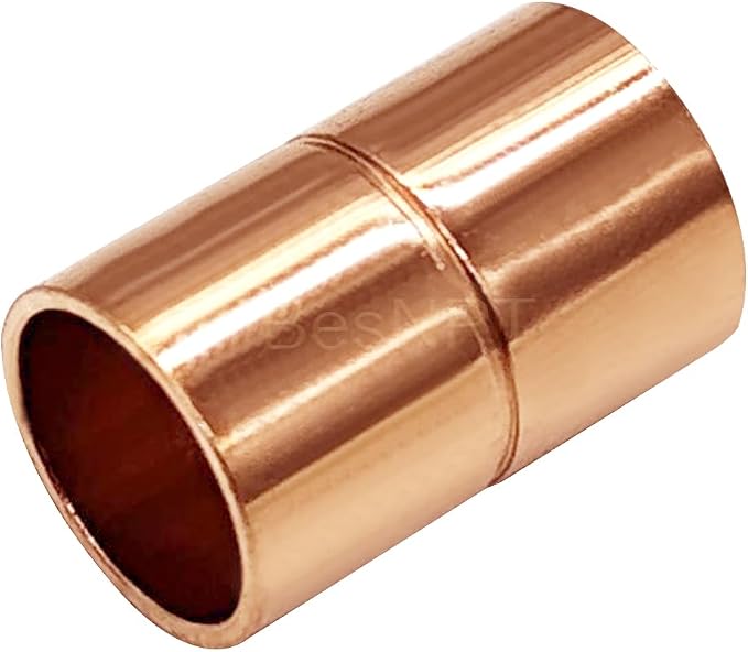 10 Pcs 1/2 Inch Straight Copper Coupling Fittings, Pipe Solder Joint | C X C - Image 3