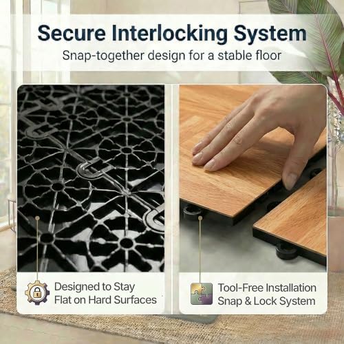 Flooring Inc's 3/8" Thick Interlocking Lightweight Plastic Practice Dance Floor - Image 6