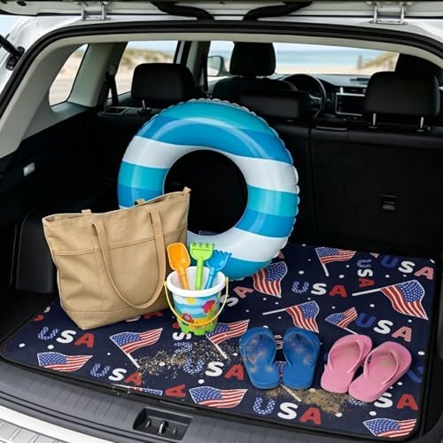 ELEQIN USA Flag Star Pattern Car Trunk Mat Cargo Liner - Image 2