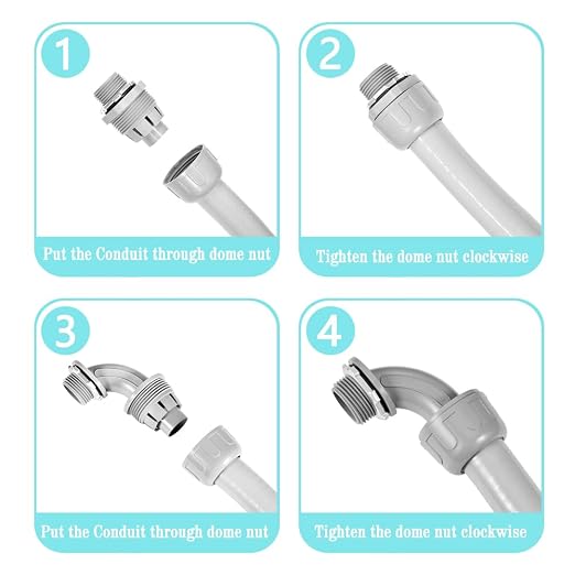 25FT 3/4" NPT PVC Liquid Tight Conduit Kit UL 5 Straight 3 Angle Connector | UV - Image 5