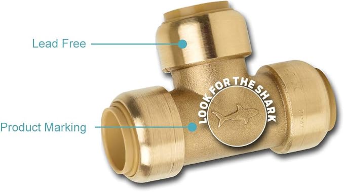 SharkBite 1/4 Inch Compression Stop Valve Connector, Push to Connect Brass - Image 3