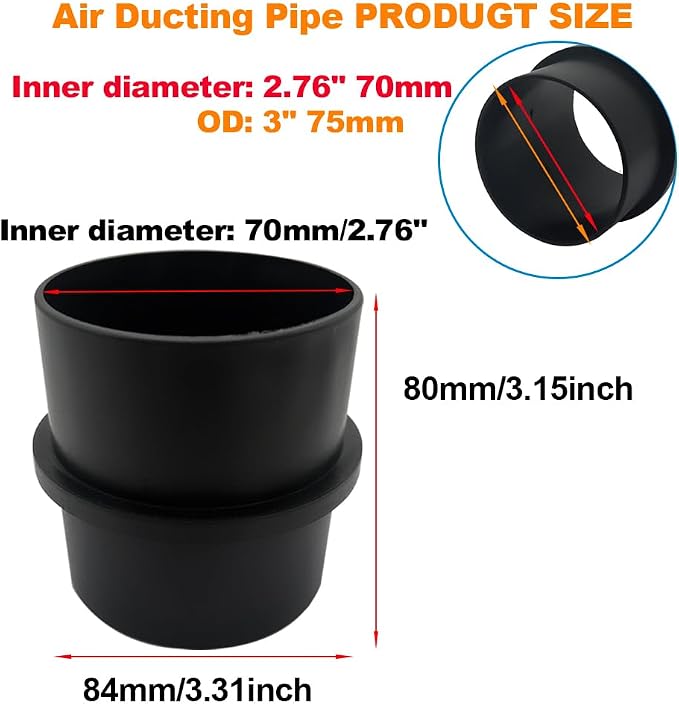3inch Car Air Ducting Connector Straight Air Heater Duct Joiner Connector Pipe - Image 4