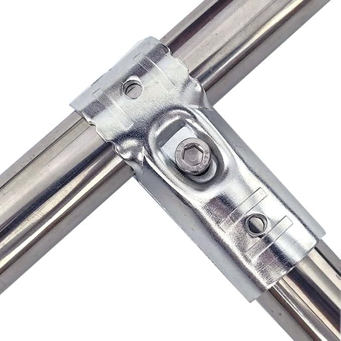 6 Pcs T Clamps Pipe Connector Metal Fittings, Structural Pipe Connector Joint - Image 4