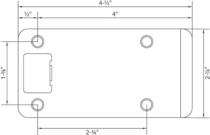Round Corner Extended Lip Strike Plate, 2-1/4" x 4", Matte Black - Image 5
