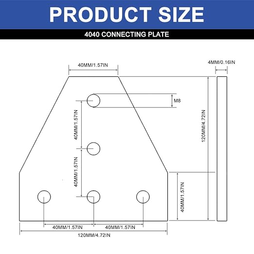 10pcs 4040 Corner Bracket T Joint Plate Connector Black | T Slot Hardware V - Image 4