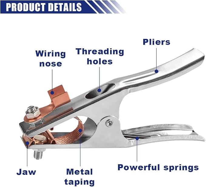 2PCS 300A Welding Ground Clamp, Manual Welder Electrode Clamp, Welder Ground - Image 4