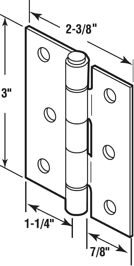 Prime-Line K 5039 Screen Door Replacement Hinges, 3 In. Long - Image 2