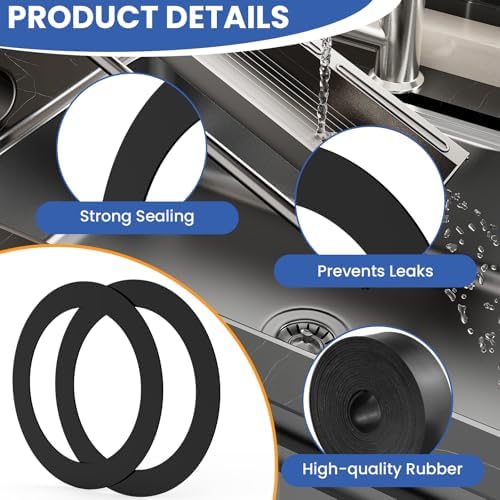 6 Pcs Kitchen Sink Drain Garbage Disposal Gasket, Putty-Free Rubber - Image 4
