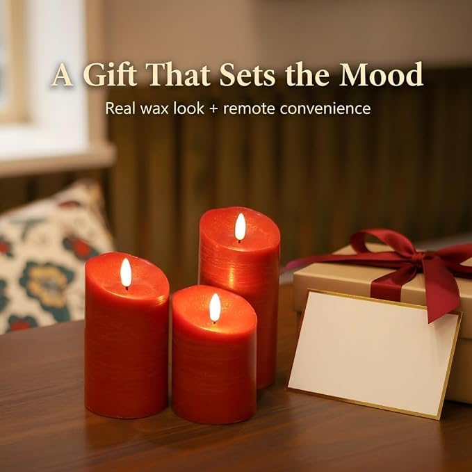 ANGELLOONG Red Candles, Flickering Flameless Candles - Image 9