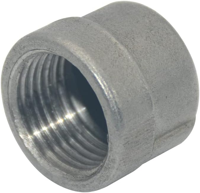 3/8" Cap, NPT Female Threaded Cast Pipe Fitting, Stainless Steel 304 - Image 3