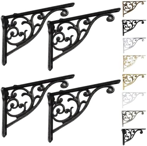 Khtumeware Ornate Decorative Shelf Brackets, 12 inch Big wall Mounted Shelving by khtumeware