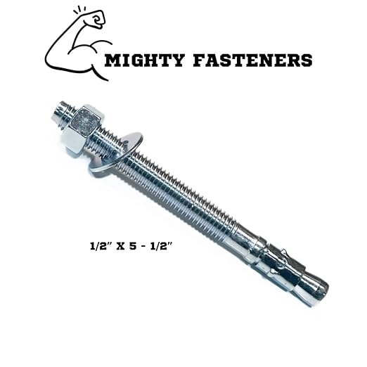 MIGHTY FASTENERS Zinc-Plated Steel Wedge Anchors, 1/2" X 5-1/2" - Image 2