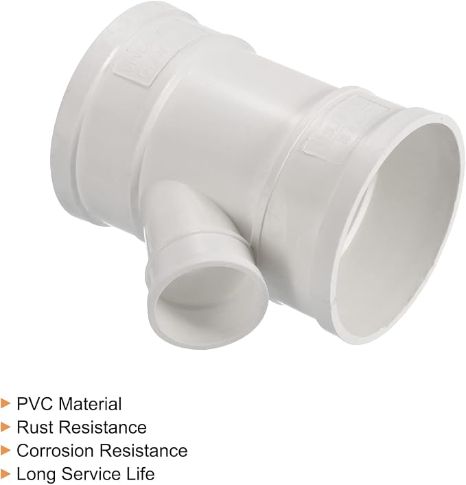PATIKIL 4" to 2" Wye Pipe Fitting, Y-Shape Splitter Duct Hose Connector - Image 3