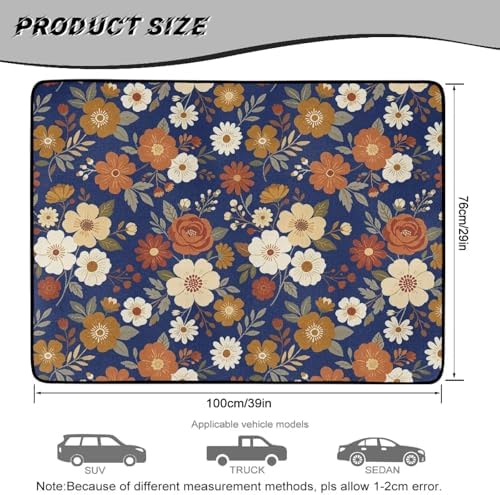 Blue Orange Floral All Weather Trunk Mat 29"x39" - Image 7