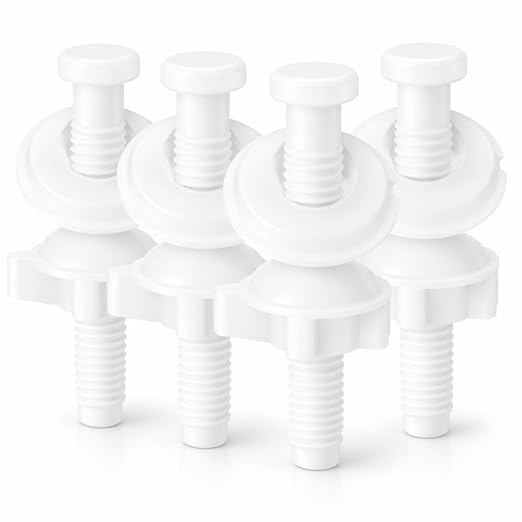 4 Pcs Toilet Seat Screws, Including Plastic Bolts, Nuts and Washers, Durable by Unknown