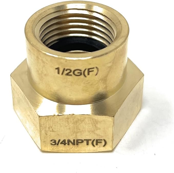 Cascada 1/2" G Thread Female to 3/4" NPT Thread Female Pipe Fitting Adapter - Image 3