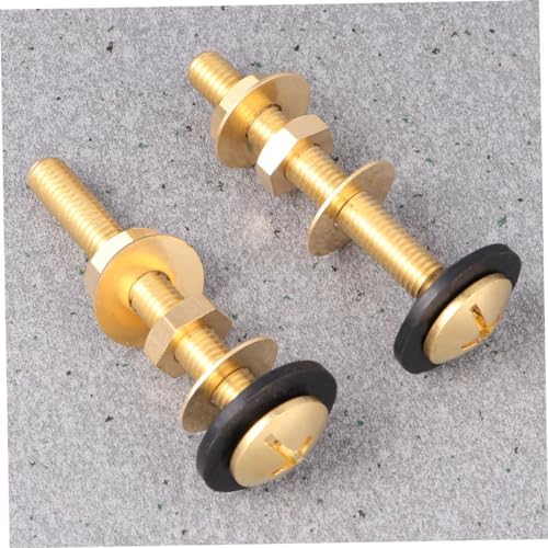ORFOFE 2pcs Toilet Bolt Set Brass Closet Bolt Nut Washer - Image 4