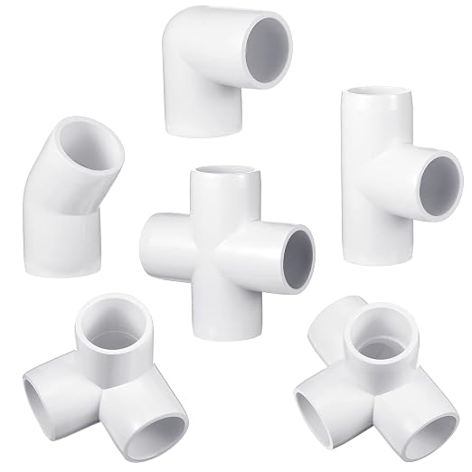 Xuniea 42 Pieces 1 Inch PVC Pipe Fittings Elbow Set Tent Connection Tee Heavy by Xuniea