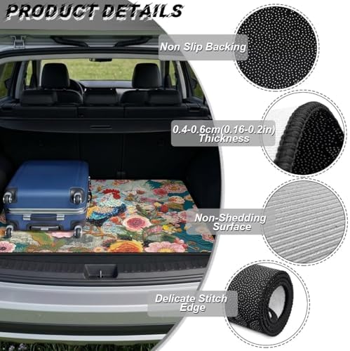 Rooster Floral Camping Trunk Mat 29"x39" - Image 6