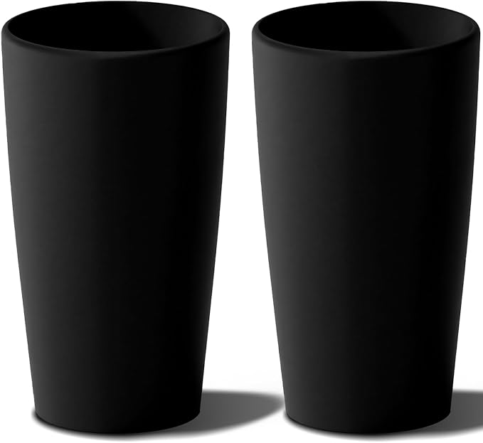 Set of 2 Round Tall Planters 22 Inch, Large Planter by snugniture