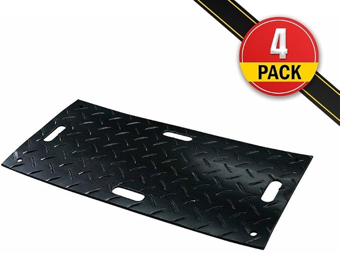 4 Pk 2' x 4' - 1/2" Thick Heavy Duty Ground Protection Mats - Easily Supports - Image 2