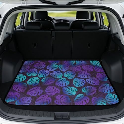 Purple Tropical Palm Car Trunk Mat Universal Fit 29"x39" by Darisoco