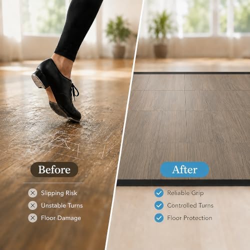 Flooring Inc's 3/8" Thick Interlocking Lightweight Plastic Practice Dance Floor - Image 4