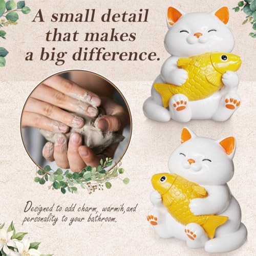 boeemi Ceramic Cat Toilet Bolt Covers Decorative, Tool-Free Install 2 Pack - Image 6