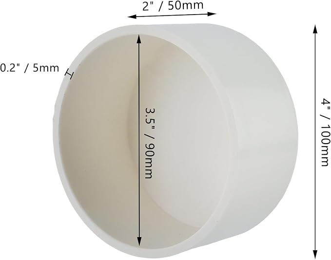 3" PVC Pipe End Cap Fitting White | Round Pipe Hole Plugs, Pipe Plug Socket - Image 2