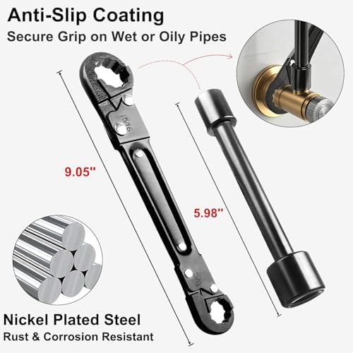 Angle Stop Wrench 2-Pack — Plumbing Tool 15/16" & 5/8" Compression... - Image 3