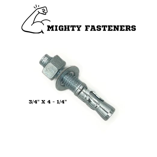 MIGHTY FASTENERS Zinc-Plated Steel Wedge Anchors, 3/4" X 4-1/4" - Image 2