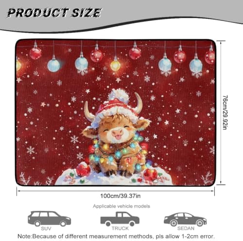 Red Christmas Cow Universal Cargo Liner Gardening Trunk Mat Waterproof Cargo - Image 7
