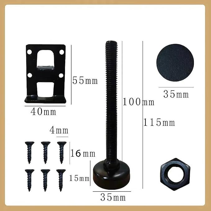 Heavy Duty Leveling Feet Furniture Legs 4 Pack, Sturdy Adjustable Furniture - Image 3