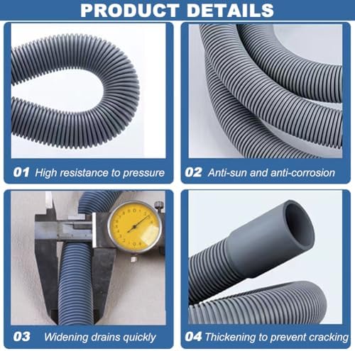 Washing Machine Drain Hose, Universal Flexible Washer Drain Hose Kit Compatible - Image 5