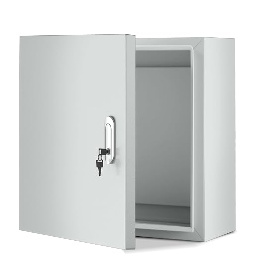 Steel Electrical Enclosure, Lockable Lid & Integrated Mounting Plate by Unknown