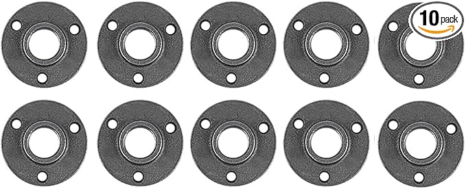 10 Pack 1/2 Inches Industrial Malleable Cast Iron Pipe Flange by NIUBIDINDUSTRIALFURNITUR