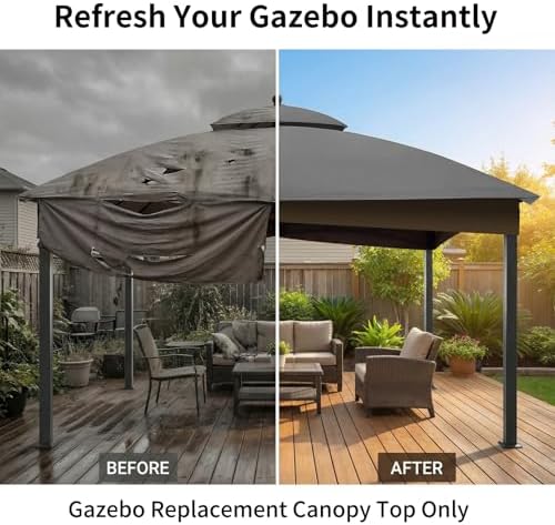 10' x 12' Gazebo Canopy Replacement Top, Cover Only - Image 5