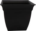 The HC Companies Eclipse Square Plastic Planter w/ Attached Saucer by TheHCCompanies