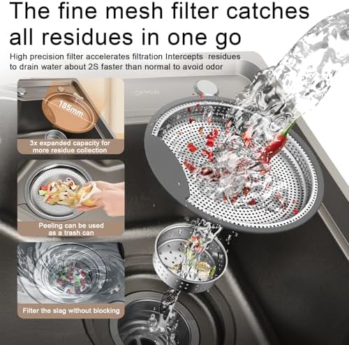 Kitchen Sink Strainer Stainless Steel, Sink Drain Strainer Basket - Image 3